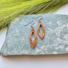 Orange Navette Acrylic Dangle Earrings