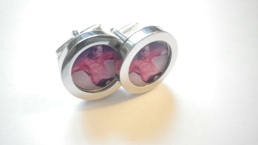Soccer cufflinks, great dramatic image of National sport, free UK shipping...