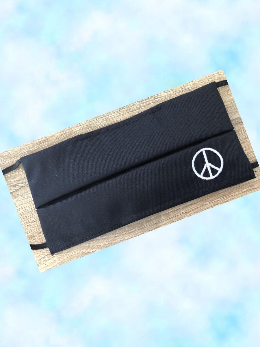 Peace Embroidered Logo Face Masks. Superior Quality. Adult or child sizes. Buyer