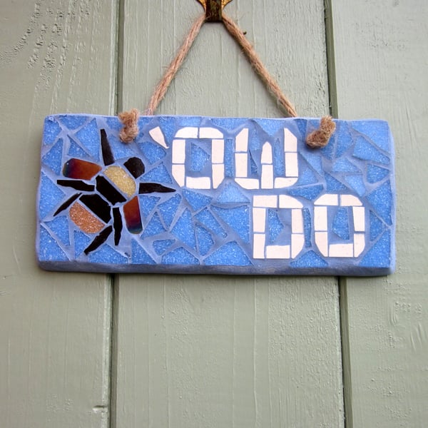 Ow Do Fun Welcome Mosaic Garden Sign Home Decoration