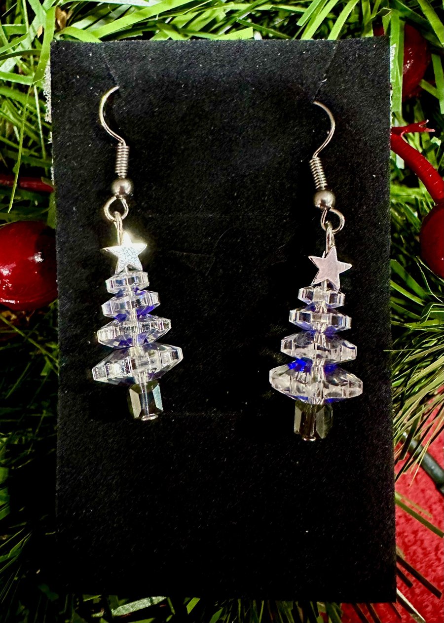 Christmas Tree Earrings - Crystal AB