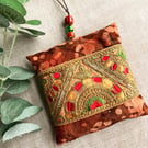 A pretty boho lavender bag with Indian embroidered trim, scented gift