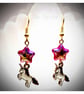Red Unicorn Earrings with Star Beads - Image 2