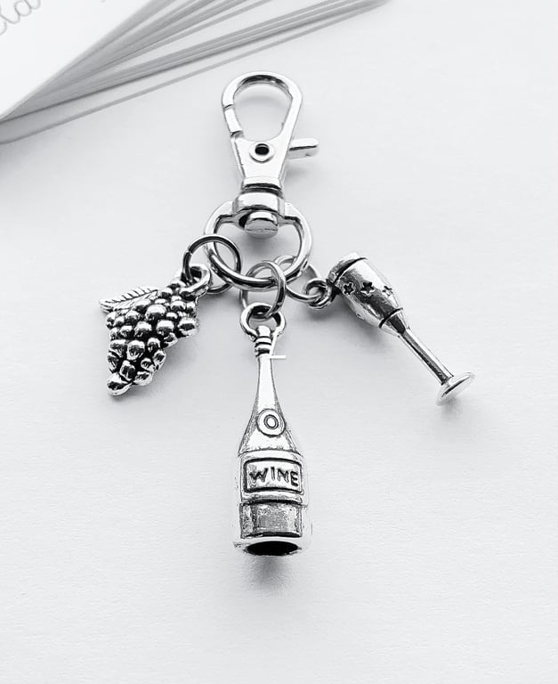 Small Wine Bottle Charm. Wine Bag Charm. Wine Lovers Gift. Bag Charms. Charms.