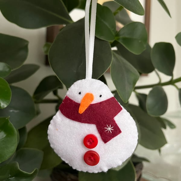 The Simple One - Felt Snowman Decoration