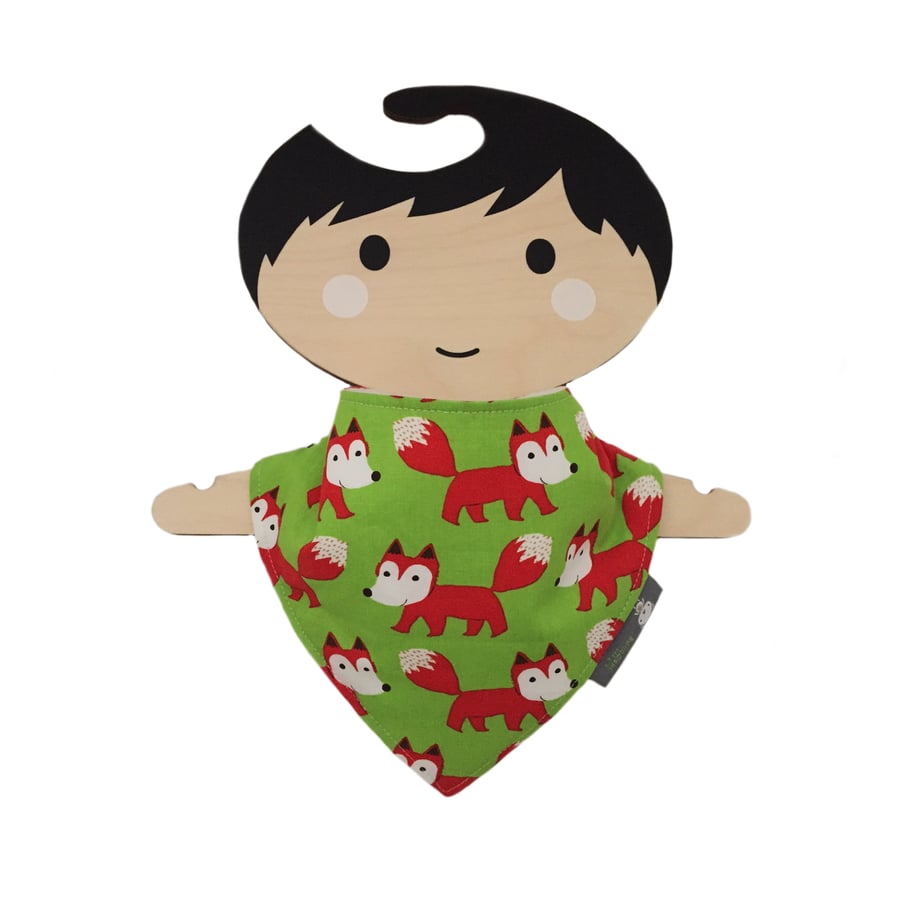 BellaOski BANDANA DRIBBLE BIB Robert Kaufman FOX Fabric HANDMADE BABY GIFT IDEA