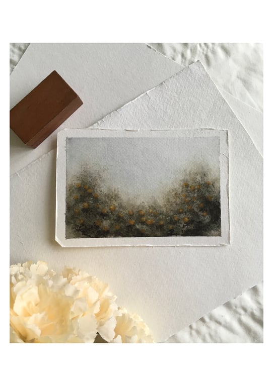 small original watercolour painting wild flowers