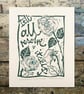 'Grandma's Wise Words' Lino Print - Image 1