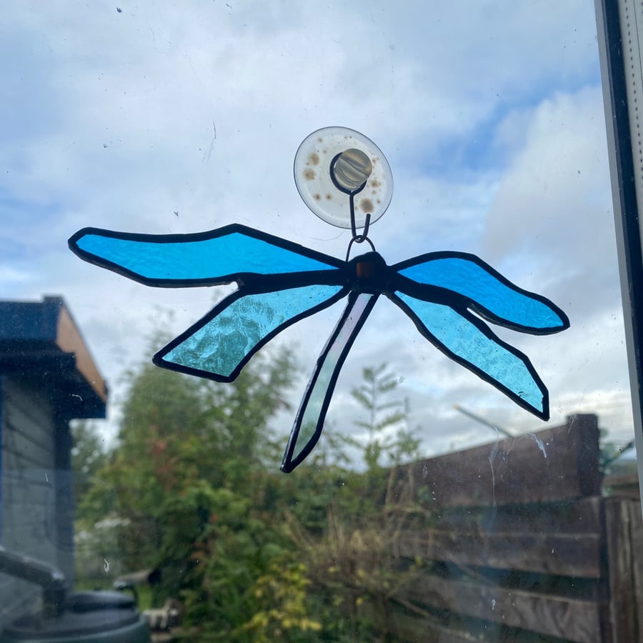 Stained glass dragon fly window decoration 