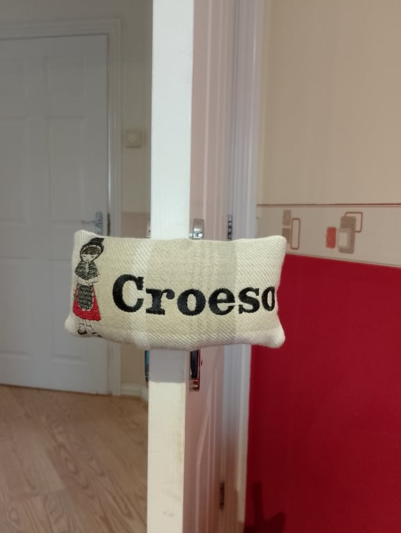 Welsh themed door stop, Door Handle stop, Door muffler
