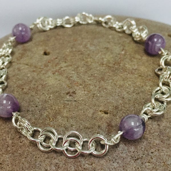 Sterling Silver Amethyst Bracelet