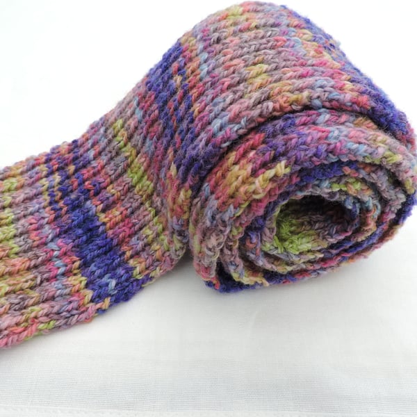  Knitted Chunky Scarf  Multicoloured