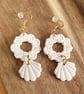 Polymer Clay Seashells Earrings.  316 Surgical Stainless Steel 