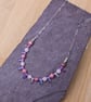 Pink rose quartz and rhodonite gemstone and spear necklace - Image 6