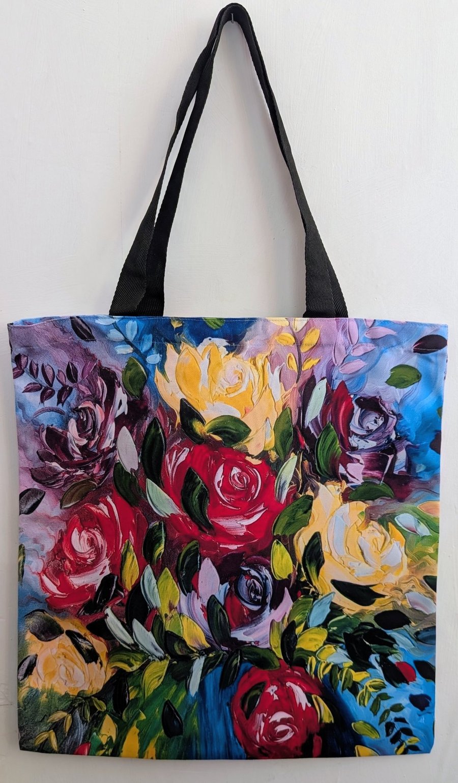 Floral Tote Bag - "Chasing Rainbows" Original oil painting design canvas shopper