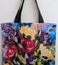 Floral Tote Bag - "Chasing Rainbows" Original oil painting design canvas shopper