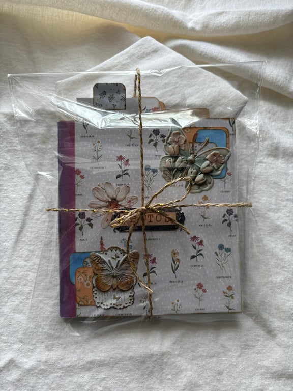 Handmade Floral Photo Album & Scrapbook Folio - interactive memory keeper