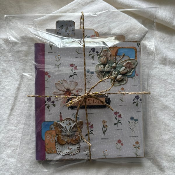 Handmade Floral Photo Album & Scrapbook Folio - interactive memory keeper