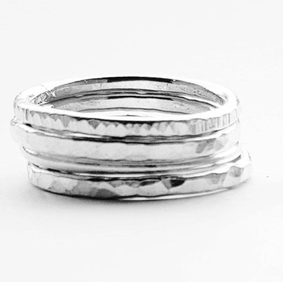 Thick sterling silver stacking ring
