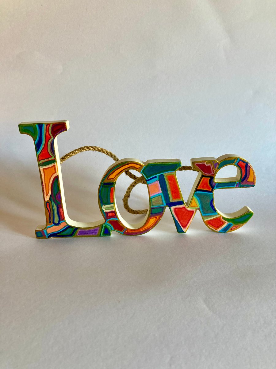 Up cycled hand painted Love sign