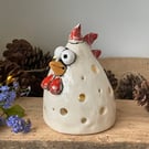 Handmade ceramic chicken nightlight, decorative chicken 