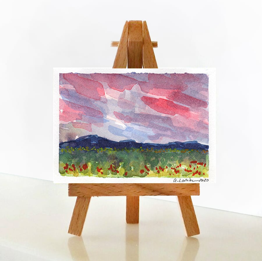 'Dawning Skies' - ACEO Original Mixed Media Painting