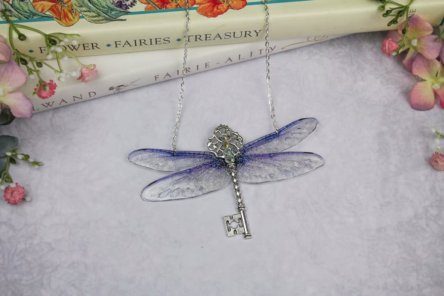 Purple cheap dragonfly necklace