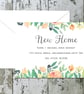 Personalised Watercolour Floral New Home Cards - Moving Announcement Stationery