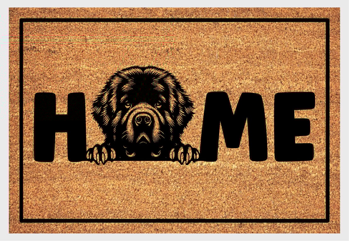 Newfoundland Dog Home Door Mat - Newfoundland Welcome Mat - 3 Sizes