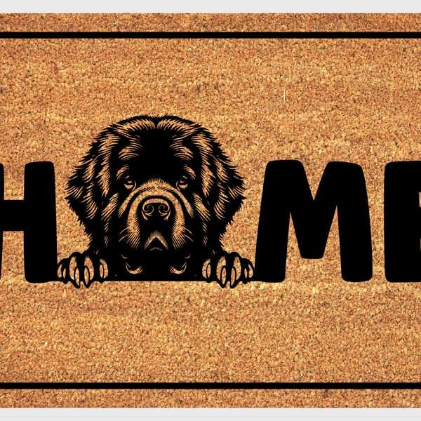 Newfoundland Dog Home Door Mat - Newfoundland Welcome Mat - 3 Sizes