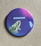 Collage pin badge - vintage book images & text - large and magnificent