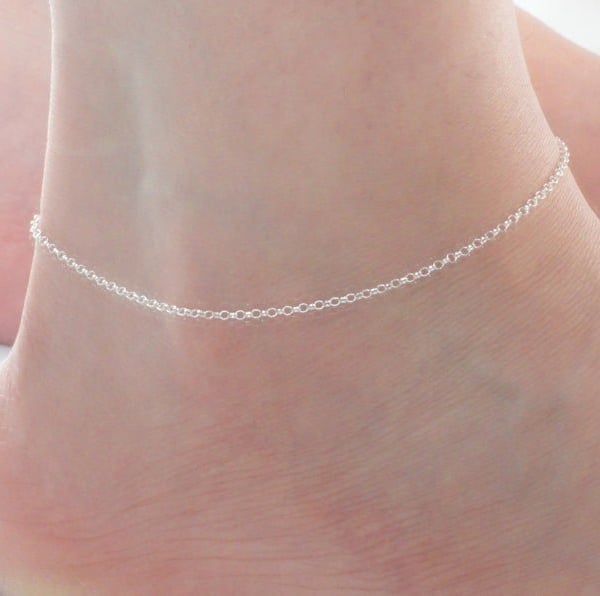 Sterling silver ankle bracelet