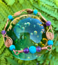 Handmade Third eye chakra bracelet  Amethyst Howlite and Copper  - Image 1