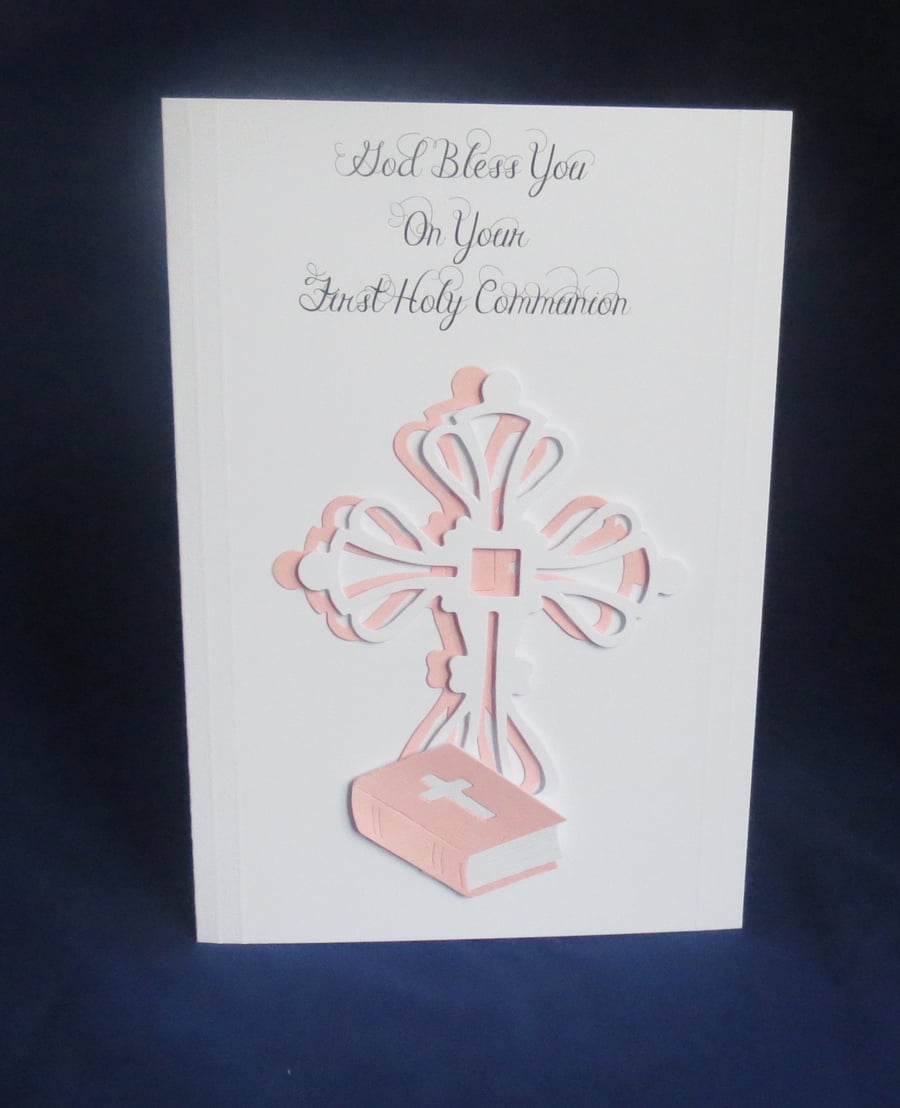 Girls First Holy Communion Confirmation Baptism Card  can be personalised