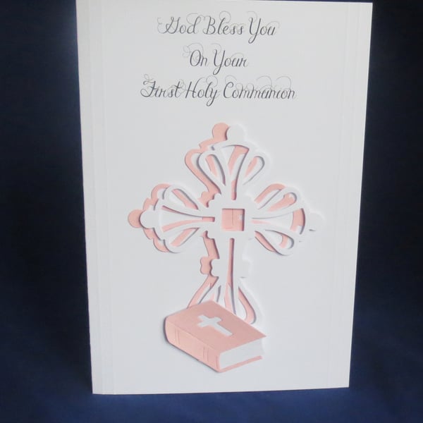 Girls First Holy Communion Confirmation Baptism Card  can be personalised