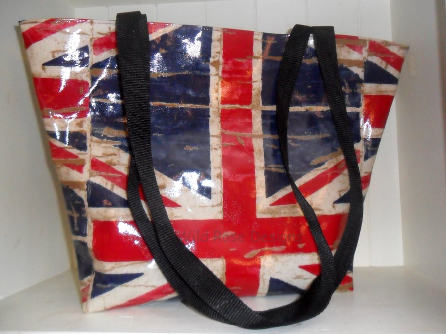 Union Jack oilcloth tote