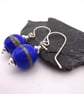 blue sphere lampwork glass earrings - Image 2