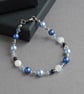 Royal Blue Single Strand Bracelet - Cobalt Blue Beaded Jewellery Gifts for Women