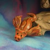 Tiny Elemental Fire Dragon 'Fiaro' OOAK Sculpt by artist Ann Galvin