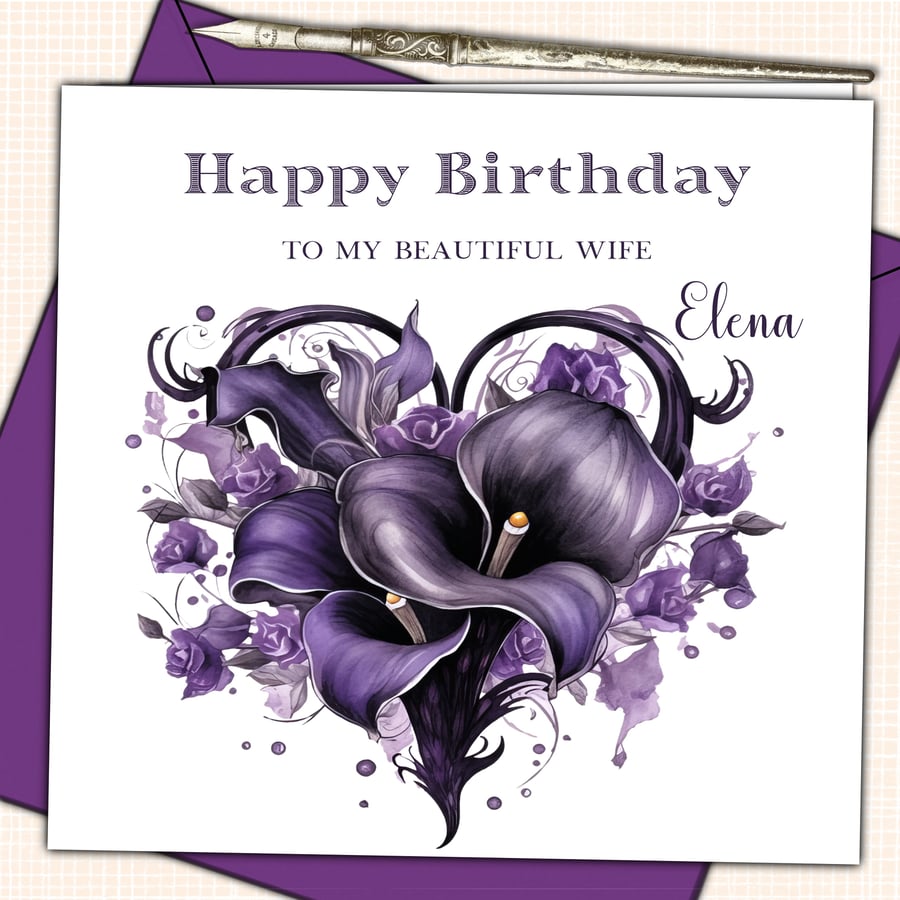 Personalised Gothic Birthday Card Wife Sister Daughter 21st 30th 