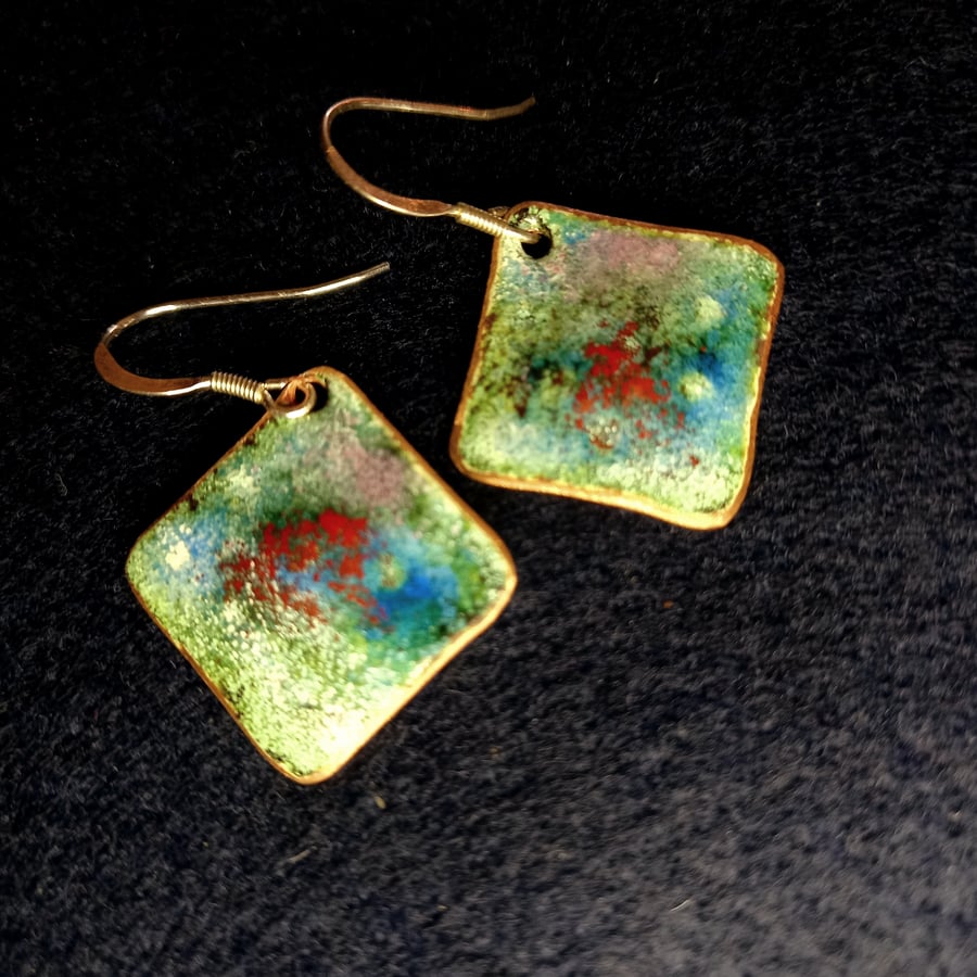 Square domed earrings