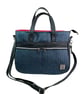 Harris tweed and genuine leather large Crossbody Handbag 