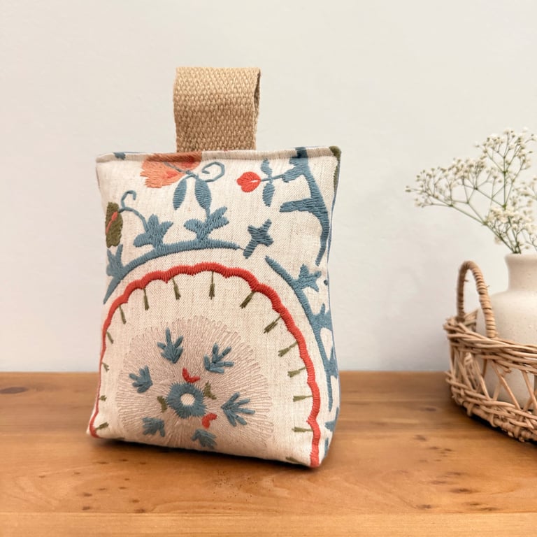 FILLED Embroidered Floral Doorstop – One Available