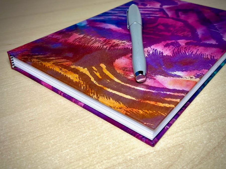 A5 Hardback Notebook with full cloth multicoloured cover