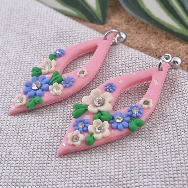 Flower Polymer Clay Earrings: Floral