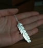 Silver Feather Necklace, Nature Jewellery, Long Feather Pendant - Image 2