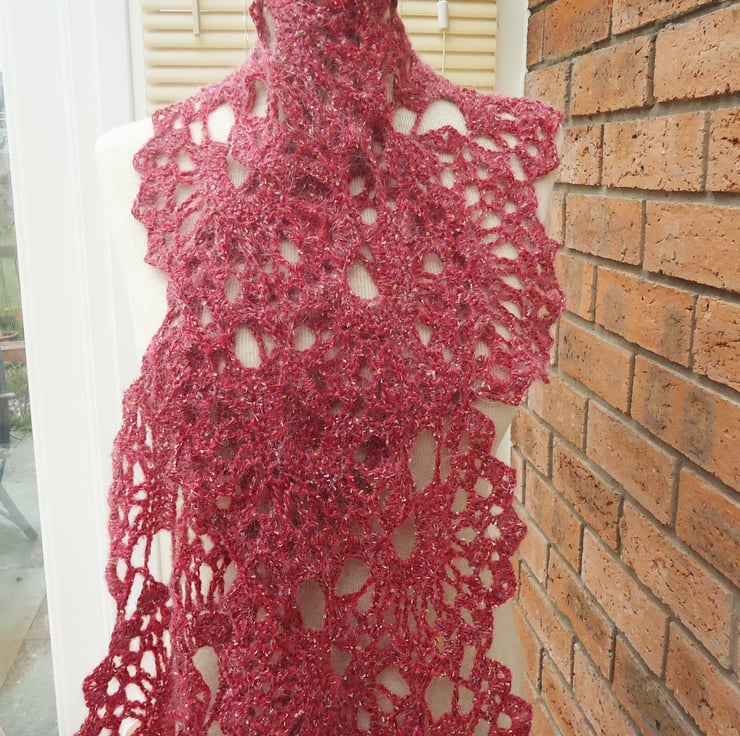 Crochet Lace Women Scarf, Crochet Neckwarmer, L... - Folksy
