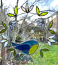 Stained Glass Blue Tit Spring Suncatcher - Handmade Window Decoration - Image 3