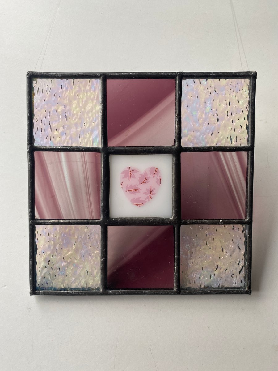 Seconds Sunday Stained Glass Heart Panel