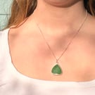 Big statement green seaglass necklace